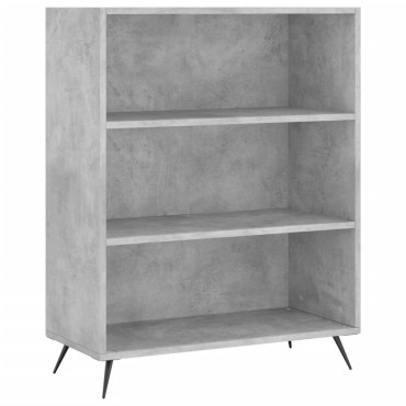 vidaXL Βιβλιοθήκη Γκρι Σκυροδέματος 69,5x32,5x90cm Επεξεργ. Ξύλο 1 τεμ.