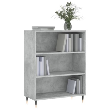 vidaXL Βιβλιοθήκη Γκρι Σκυροδέματος 69,5x32,5x90cm Επεξεργ. Ξύλο 1 τεμ.
