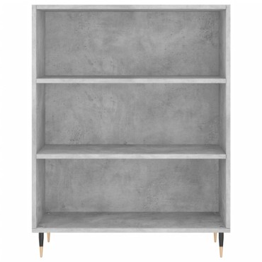 vidaXL Βιβλιοθήκη Γκρι Σκυροδέματος 69,5x32,5x90cm Επεξεργ. Ξύλο 1 τεμ.