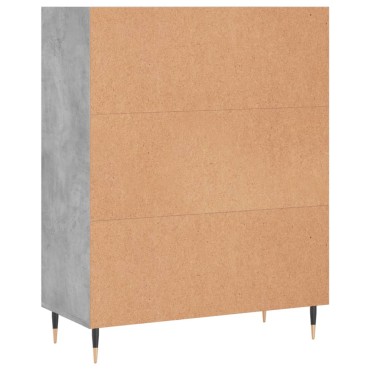 vidaXL Βιβλιοθήκη Γκρι Σκυροδέματος 69,5x32,5x90cm Επεξεργ. Ξύλο 1 τεμ.