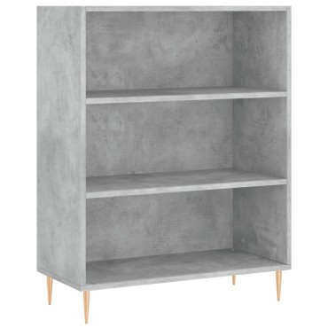 vidaXL Βιβλιοθήκη Γκρι Σκυροδέματος 69,5x32,5x90cm Επεξεργ. Ξύλο 1 τεμ.