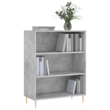 vidaXL Βιβλιοθήκη Γκρι Σκυροδέματος 69,5x32,5x90cm Επεξεργ. Ξύλο 1 τεμ.