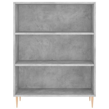 vidaXL Βιβλιοθήκη Γκρι Σκυροδέματος 69,5x32,5x90cm Επεξεργ. Ξύλο 1 τεμ.
