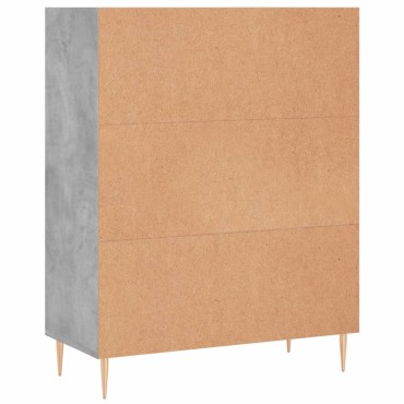 vidaXL Βιβλιοθήκη Γκρι Σκυροδέματος 69,5x32,5x90cm Επεξεργ. Ξύλο 1 τεμ.