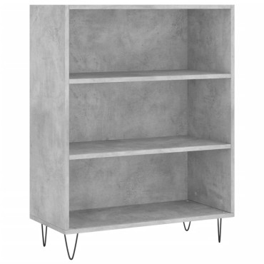 vidaXL Βιβλιοθήκη Γκρι Σκυροδέματος 69,5x32,5x90cm Επεξεργ. Ξύλο 1 τεμ.