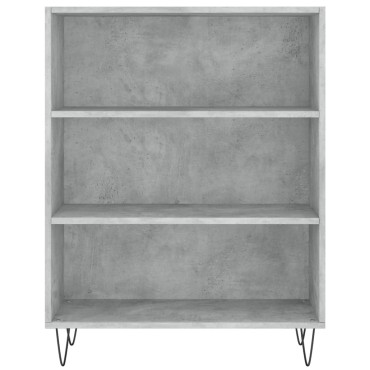 vidaXL Βιβλιοθήκη Γκρι Σκυροδέματος 69,5x32,5x90cm Επεξεργ. Ξύλο 1 τεμ.