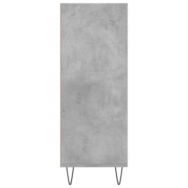 vidaXL Βιβλιοθήκη Γκρι Σκυροδέματος 69,5x32,5x90cm Επεξεργ. Ξύλο 1 τεμ.