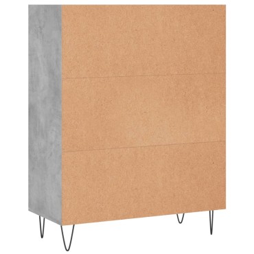 vidaXL Βιβλιοθήκη Γκρι Σκυροδέματος 69,5x32,5x90cm Επεξεργ. Ξύλο 1 τεμ.
