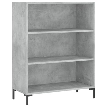 vidaXL Βιβλιοθήκη Γκρι Σκυροδέματος 69,5x32,5x90cm Επεξεργ. Ξύλο 1 τεμ.