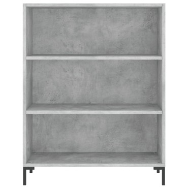 vidaXL Βιβλιοθήκη Γκρι Σκυροδέματος 69,5x32,5x90cm Επεξεργ. Ξύλο 1 τεμ.