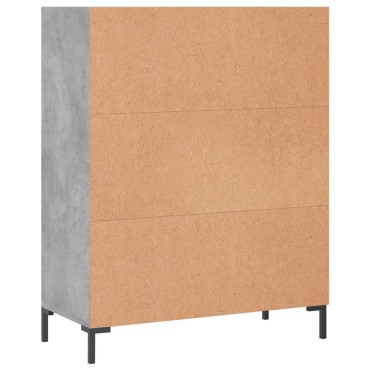 vidaXL Βιβλιοθήκη Γκρι Σκυροδέματος 69,5x32,5x90cm Επεξεργ. Ξύλο 1 τεμ.