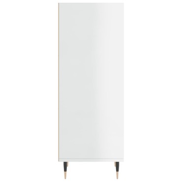 vidaXL Ντουλάπι Γυαλιστερό Λευκό 34,5x32,5x90cm Επεξεργ. Ξύλο 1 τεμ.
