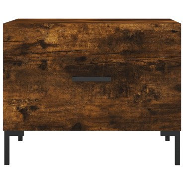 vidaXL Τραπεζάκι Σαλονιού Καπνιστή Δρυς 50x50x40cm Επεξεργασμ. Ξύλο 1 τεμ.