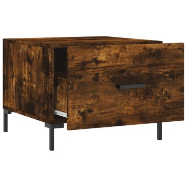 vidaXL Τραπεζάκι Σαλονιού Καπνιστή Δρυς 50x50x40cm Επεξεργασμ. Ξύλο 1 τεμ.