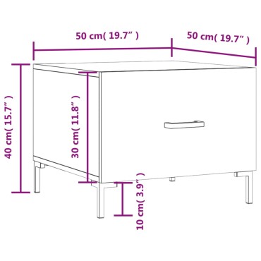 vidaXL Τραπεζάκι Σαλονιού Μαύρο 50x50x40cm από Επεξεργασμένο Ξύλο 1 τεμ.