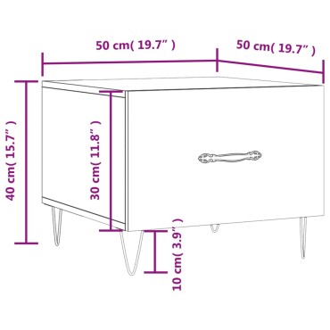 vidaXL Τραπεζάκι Σαλονιού Sonoma Δρυς 50x50x40cm Επεξεργασμένο Ξύλο 1 τεμ.