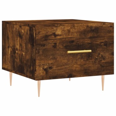 vidaXL Τραπεζάκι Σαλονιού Καπνιστή Δρυς 50x50x40cm Επεξεργασμ. Ξύλο 1 τεμ.