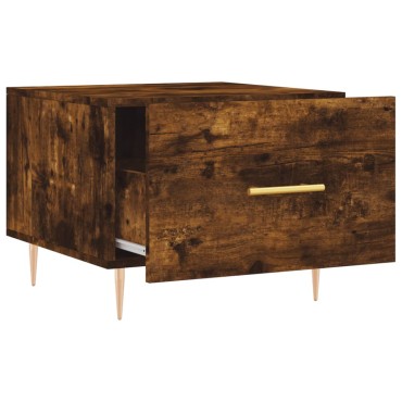 vidaXL Τραπεζάκι Σαλονιού Καπνιστή Δρυς 50x50x40cm Επεξεργασμ. Ξύλο 1 τεμ.