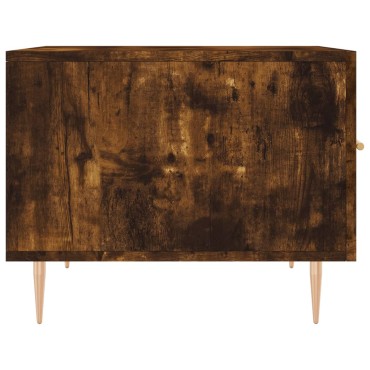 vidaXL Τραπεζάκι Σαλονιού Καπνιστή Δρυς 50x50x40cm Επεξεργασμ. Ξύλο 1 τεμ.