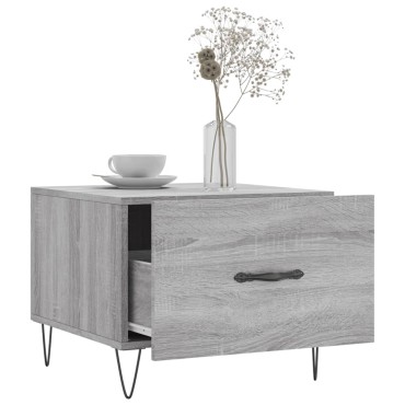 vidaXL Τραπεζάκι Σαλονιού Γκρι Sonoma 50x50x40cm Επεξεργασμένο Ξύλο 1 τεμ.