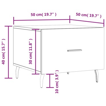 vidaXL Τραπεζάκι Σαλονιού Γκρι Sonoma 50x50x40cm Επεξεργασμένο Ξύλο 1 τεμ.