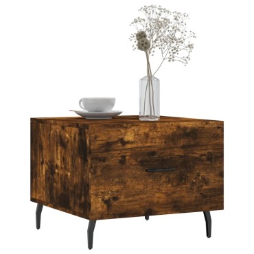 vidaXL Τραπεζάκι Σαλονιού Καπνιστή Δρυς 50x50x40cm Επεξεργασμ. Ξύλο 1 τεμ.