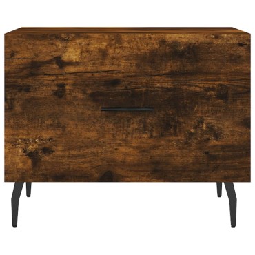 vidaXL Τραπεζάκι Σαλονιού Καπνιστή Δρυς 50x50x40cm Επεξεργασμ. Ξύλο 1 τεμ.