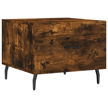 vidaXL Τραπεζάκι Σαλονιού Καπνιστή Δρυς 50x50x40cm Επεξεργασμ. Ξύλο 1 τεμ.