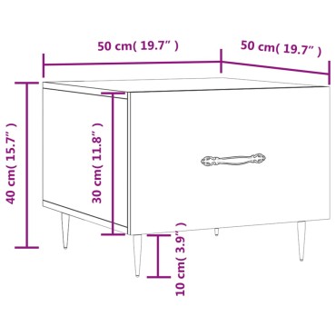 vidaXL Τραπεζάκι Σαλονιού Sonoma Δρυς 50x50x40cm Επεξεργασμένο Ξύλο 1 τεμ.
