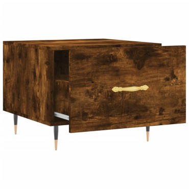 vidaXL Τραπεζάκι Σαλονιού Καπνιστή Δρυς 50x50x40cm Επεξεργασμ. Ξύλο 1 τεμ.