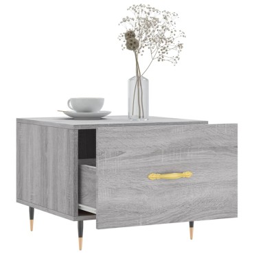 vidaXL Τραπεζάκι Σαλονιού Γκρι Sonoma 50x50x40cm Επεξεργασμένο Ξύλο 1 τεμ.