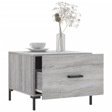 vidaXL Τραπεζάκι Σαλονιού Γκρι Sonoma 50x50x40cm Επεξεργασμένο Ξύλο 1 τεμ.