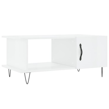 vidaXL Τραπεζάκι Σαλονιού Γυαλ. Λευκό 90x50x40cm Επεξεργ. Ξύλο 1 τεμ.