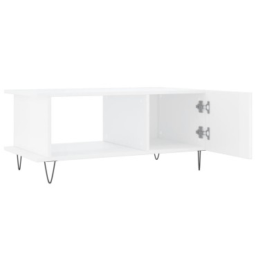 vidaXL Τραπεζάκι Σαλονιού Γυαλ. Λευκό 90x50x40cm Επεξεργ. Ξύλο 1 τεμ.