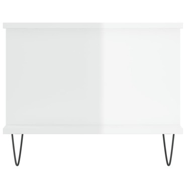 vidaXL Τραπεζάκι Σαλονιού Γυαλ. Λευκό 90x50x40cm Επεξεργ. Ξύλο 1 τεμ.