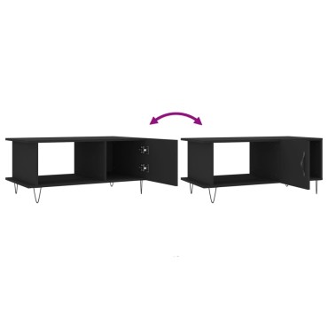 vidaXL Τραπεζάκι Σαλονιού Μαύρο 90x50x40cm Επεξεργασμένο Ξύλο 1 τεμ.