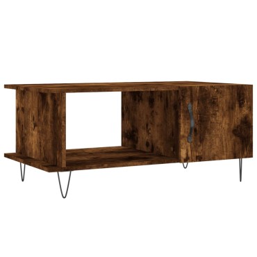 vidaXL Τραπεζάκι Σαλονιού Καπνιστή Δρυς 90x50x40cm Επεξεργασμ. Ξύλο 1 τεμ.