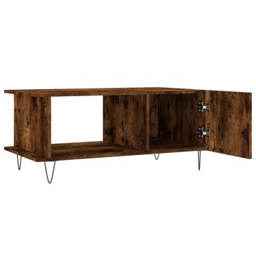 vidaXL Τραπεζάκι Σαλονιού Καπνιστή Δρυς 90x50x40cm Επεξεργασμ. Ξύλο 1 τεμ.