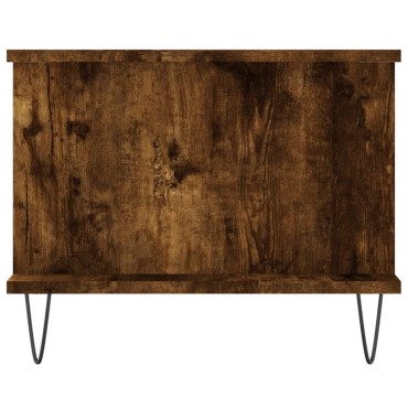 vidaXL Τραπεζάκι Σαλονιού Καπνιστή Δρυς 90x50x40cm Επεξεργασμ. Ξύλο 1 τεμ.