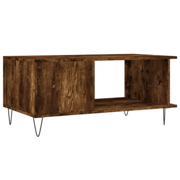 vidaXL Τραπεζάκι Σαλονιού Καπνιστή Δρυς 90x50x40cm Επεξεργασμ. Ξύλο 1 τεμ.
