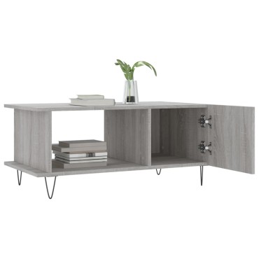 vidaXL Τραπεζάκι Σαλονιού Γκρι Sonoma 90x50x40cm Επεξεργασμένο Ξύλο 1 τεμ.