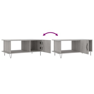 vidaXL Τραπεζάκι Σαλονιού Γκρι Sonoma 90x50x40cm Επεξεργασμένο Ξύλο 1 τεμ.