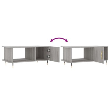 vidaXL Τραπεζάκι Σαλονιού Γκρι Sonoma 90x50x40cm Επεξεργασμένο Ξύλο 1 τεμ.
