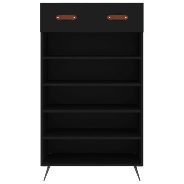 vidaXL Παπουτσοθήκη Μαύρη 60x35x105cm από Επεξεργασμένο Ξύλο 1 τεμ.