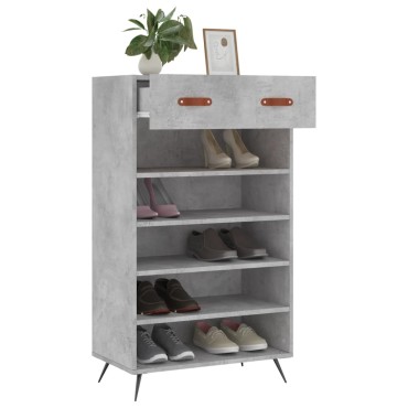 vidaXL Παπουτσοθήκη Γκρι Σκυροδέματος 60x35x105cm από Επεξεργ. Ξύλο 1 τεμ.