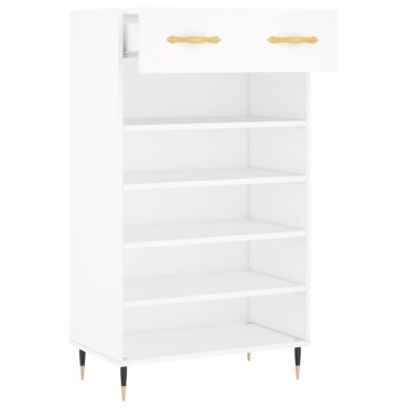 vidaXL Παπουτσοθήκη Λευκή 60x35x105cm από Επεξεργασμένο Ξύλο 1 τεμ.