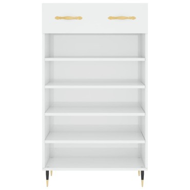 vidaXL Παπουτσοθήκη Γυαλιστερό Λευκό 60x35x105cm Επεξεργασμένο Ξύλο 1 τεμ.