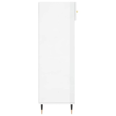 vidaXL Παπουτσοθήκη Γυαλιστερό Λευκό 60x35x105cm Επεξεργασμένο Ξύλο 1 τεμ.
