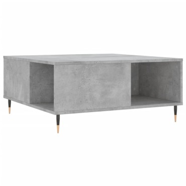 vidaXL Τραπεζάκι Σαλονιού Γκρι Σκυροδ. 80x80x36,5cm Επεξεργ. Ξύλο 1 τεμ.