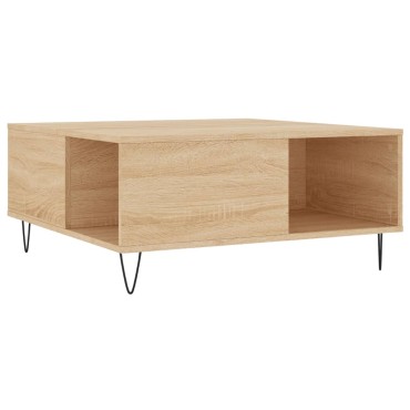 vidaXL Τραπεζάκι Σαλονιού Sonoma Δρυς 80x80x36,5cm Επεξεργασμ. Ξύλο 1 τεμ.